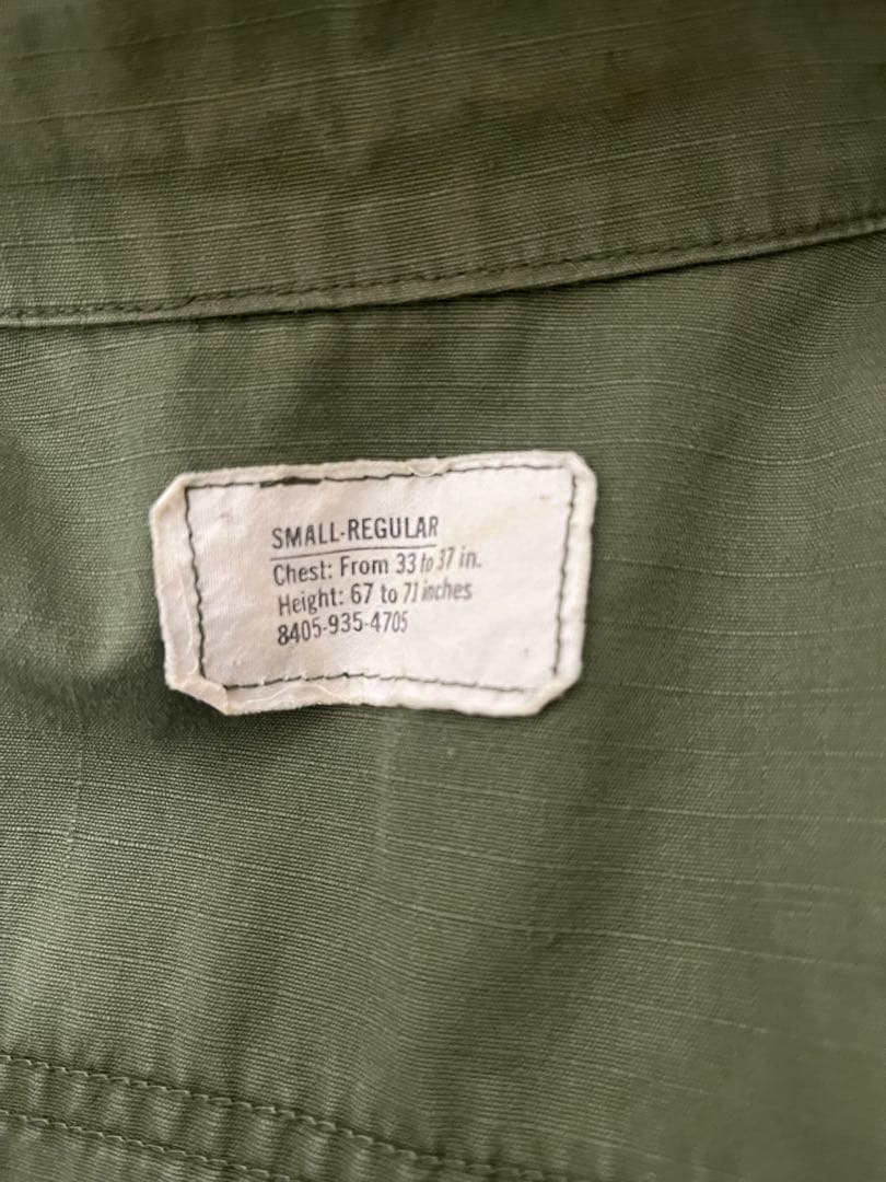 60s U.S.ARMY ジャングルファティーグ 4th リップストップS-R