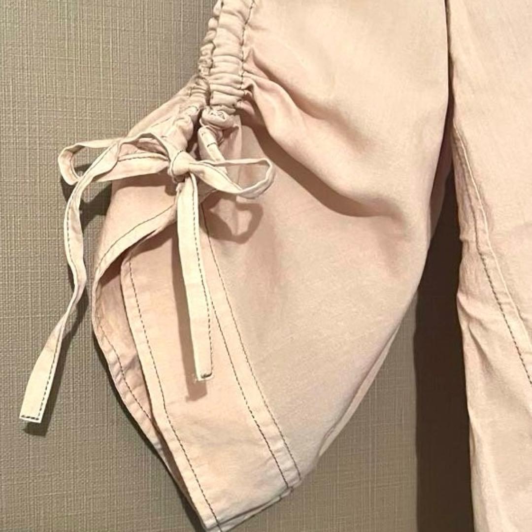 モラビト　2WAY ブラウス　38 ギャザー　オレンジベージュ　日本製　上質