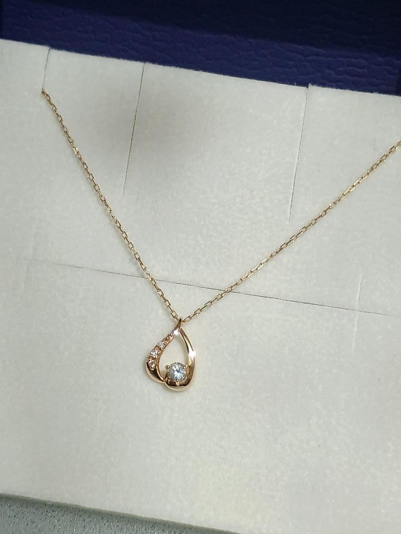 【kazyukazyu】ヴァンドーム青山☆K10☆アクアマリン☆ネックレス