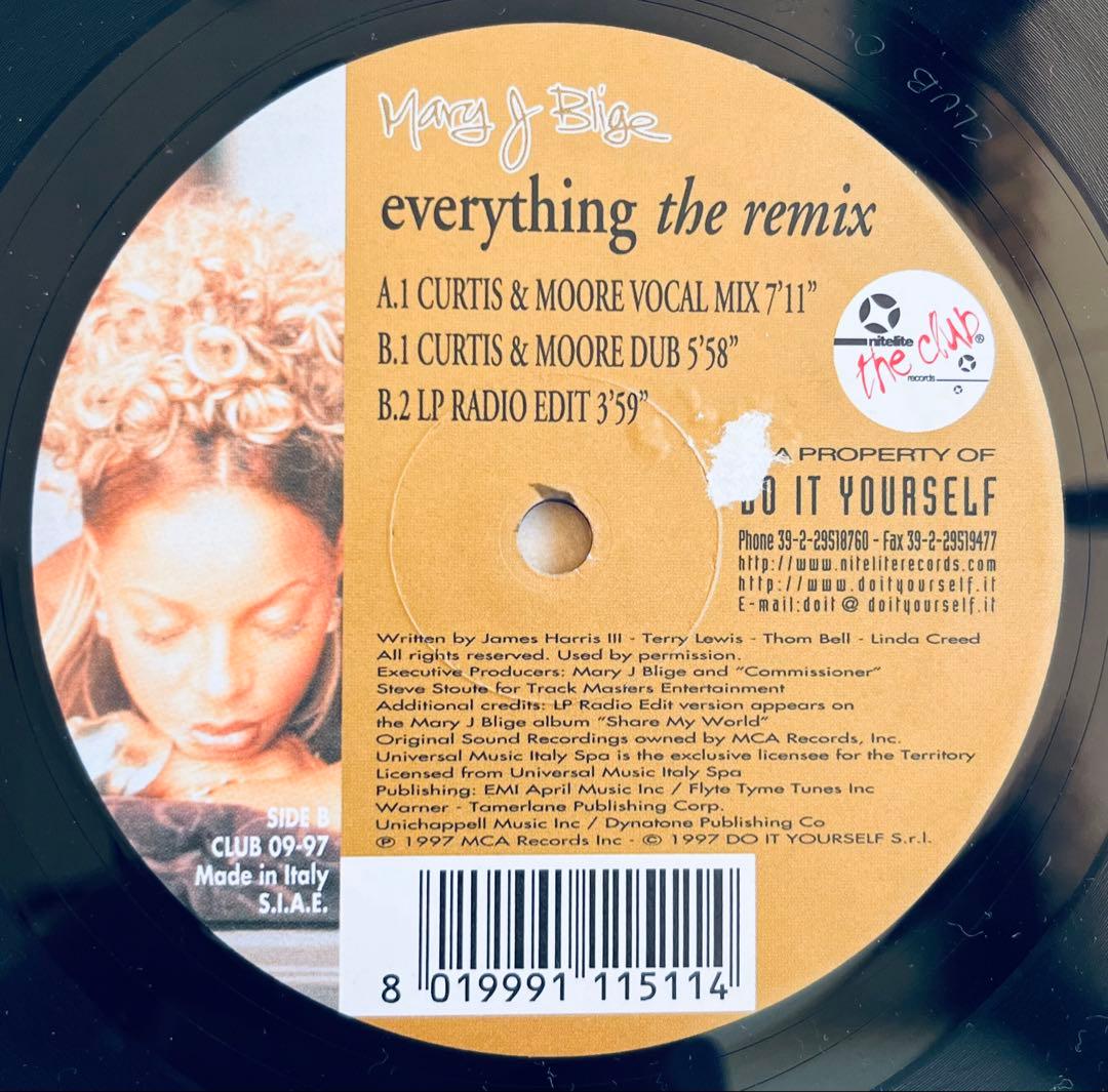 レア盤　MARY J . BLIGE everything the remix