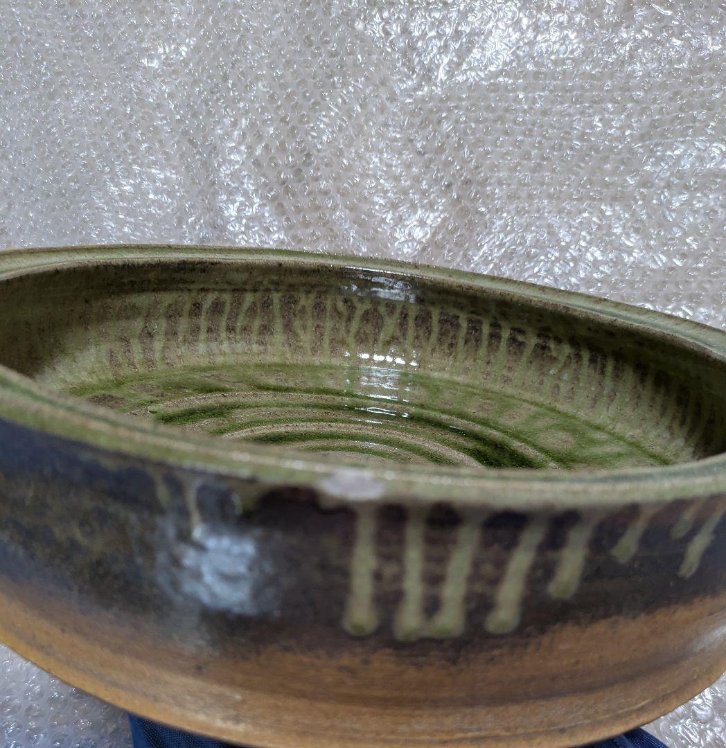 水盆　花器　無名堂　未使用　グリーン系色