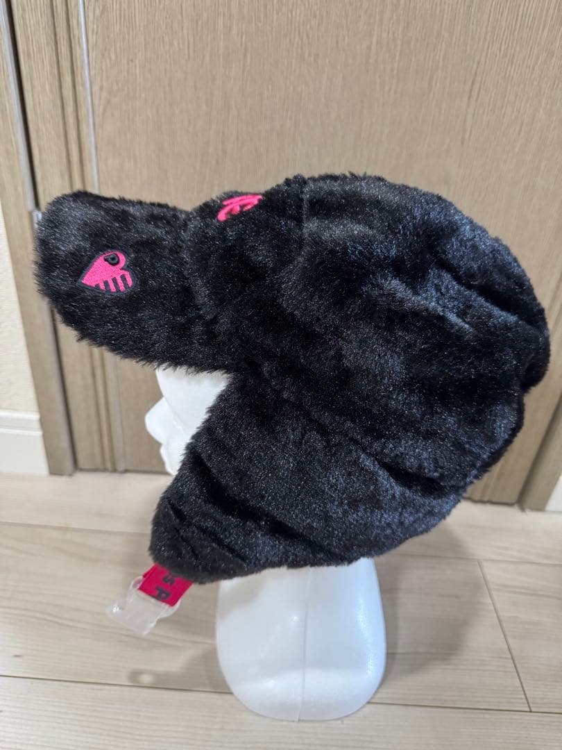 PG フリース耳あて付きニット帽 黒