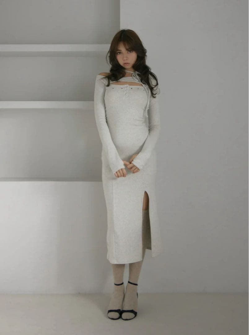 ワンピース andmary Laia oneshoulder dress / gray