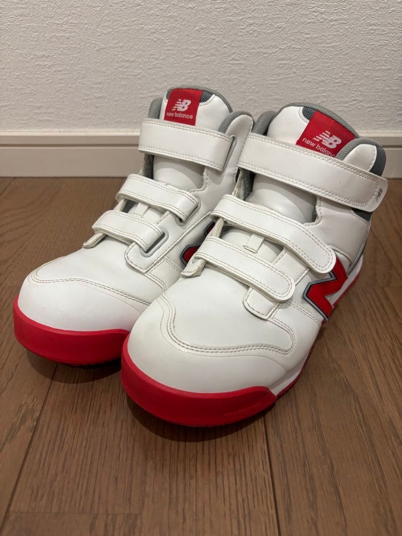 New Balance ホワイトホワイトレッド 安全靴 PO-113 25.0