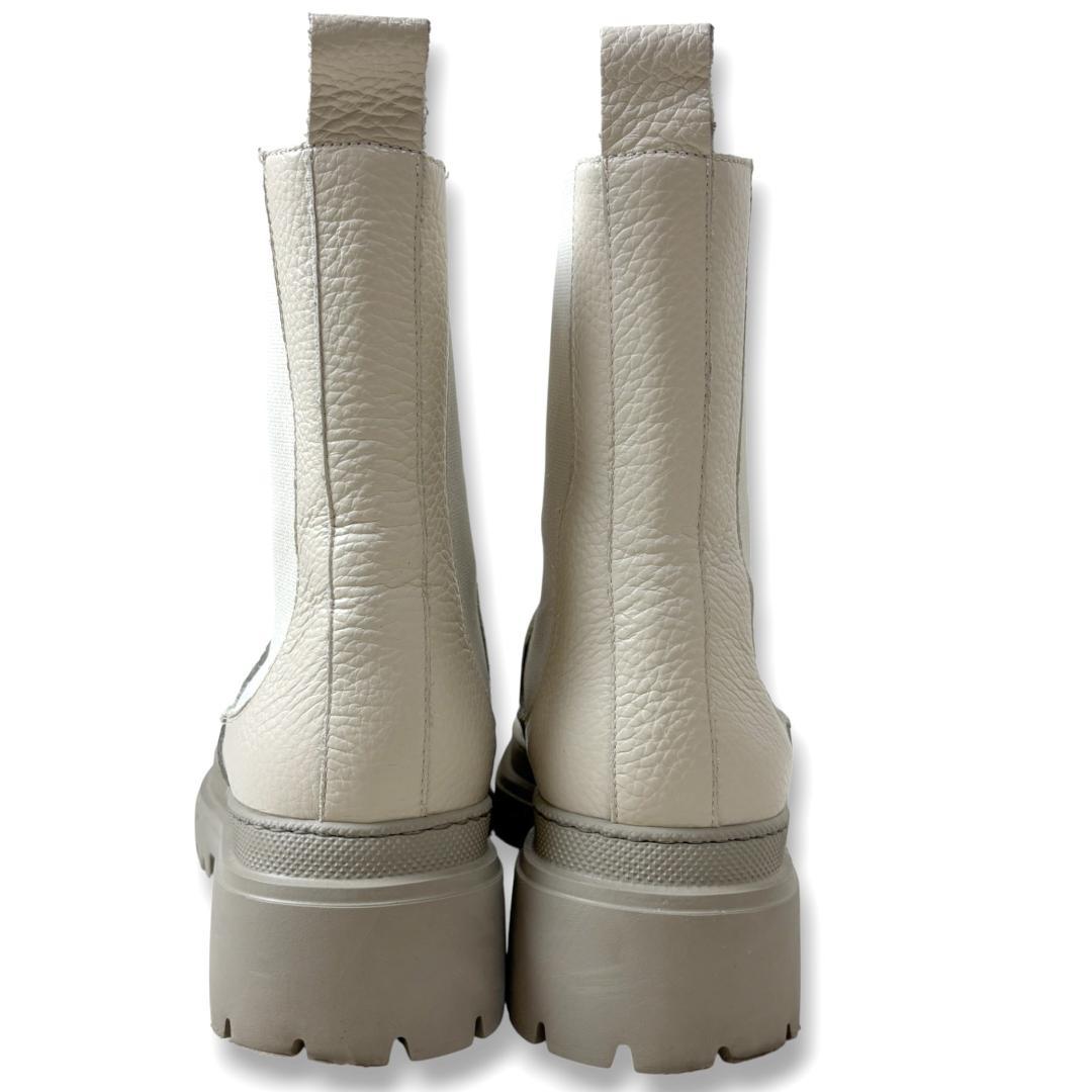 MANOVIE TOSCANE サイドゴアブーツ 38 チェルシーブーツ 白