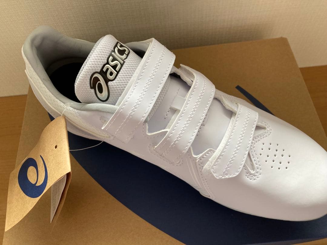 asics NEOCONNECT MG ホワイト スパイクシューズ ベルクロ
