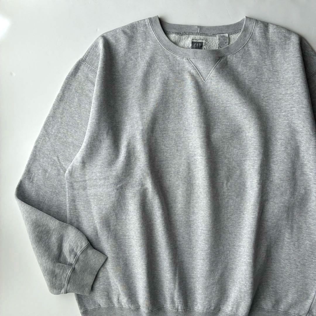 美品 90's USA製 OLD GAP グレー 無地 クルーネック スウェット