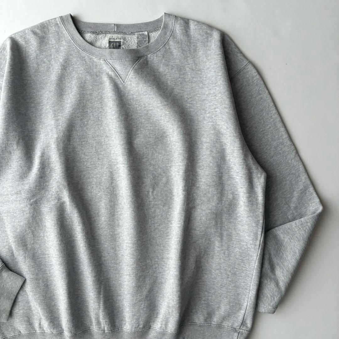 美品 90's USA製 OLD GAP グレー 無地 クルーネック スウェット