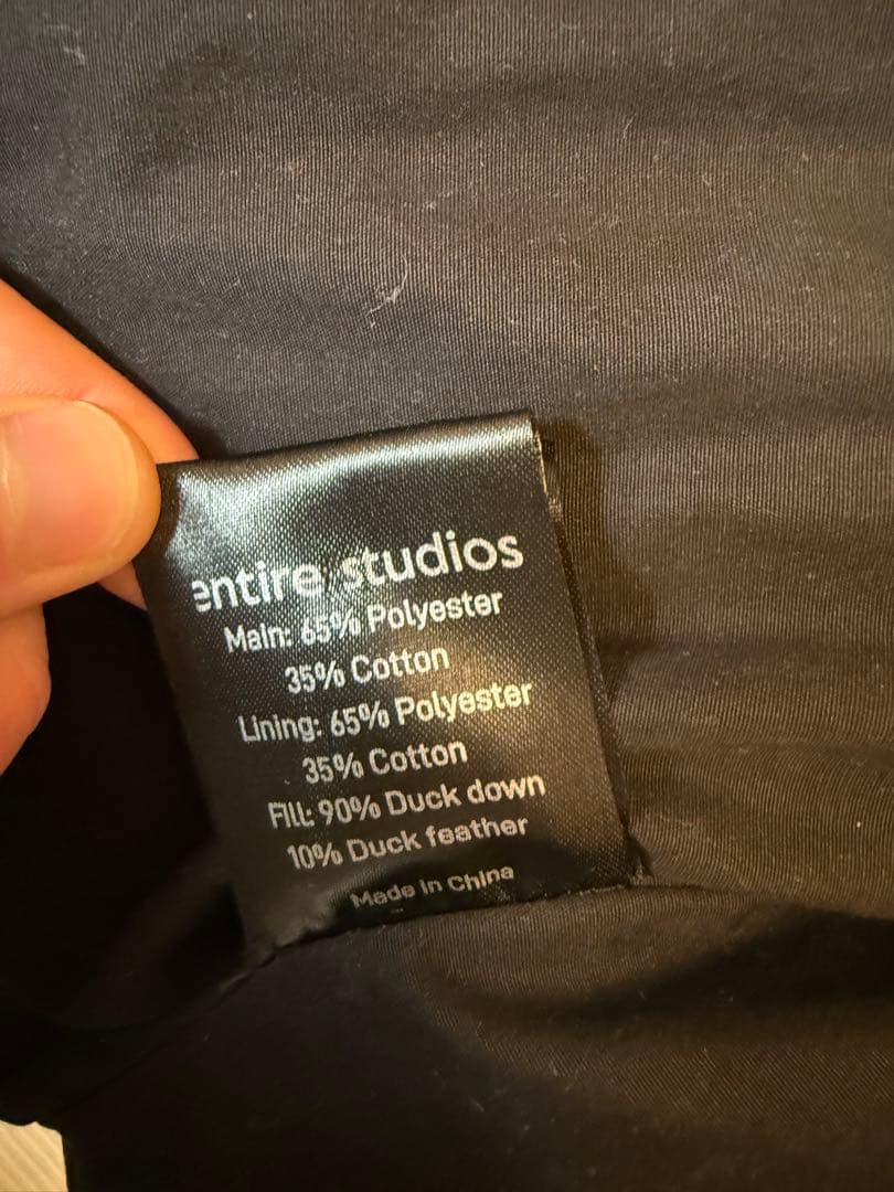 entire studio PILLOWVEST ダウンベスト S