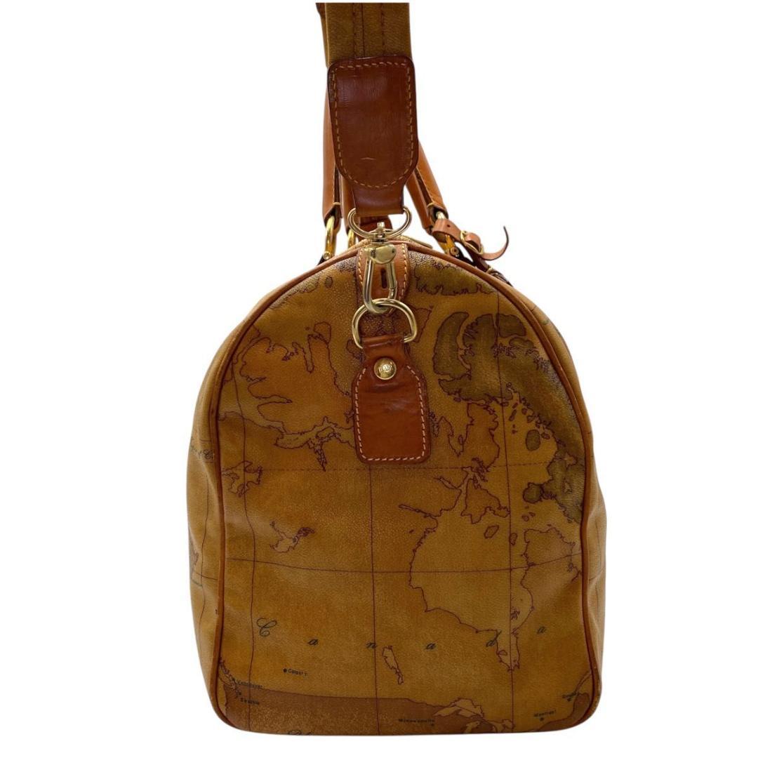 美品　プリマクラッセ　ボストンバッグ　2WAY 世界地図　レザー　斜め掛け