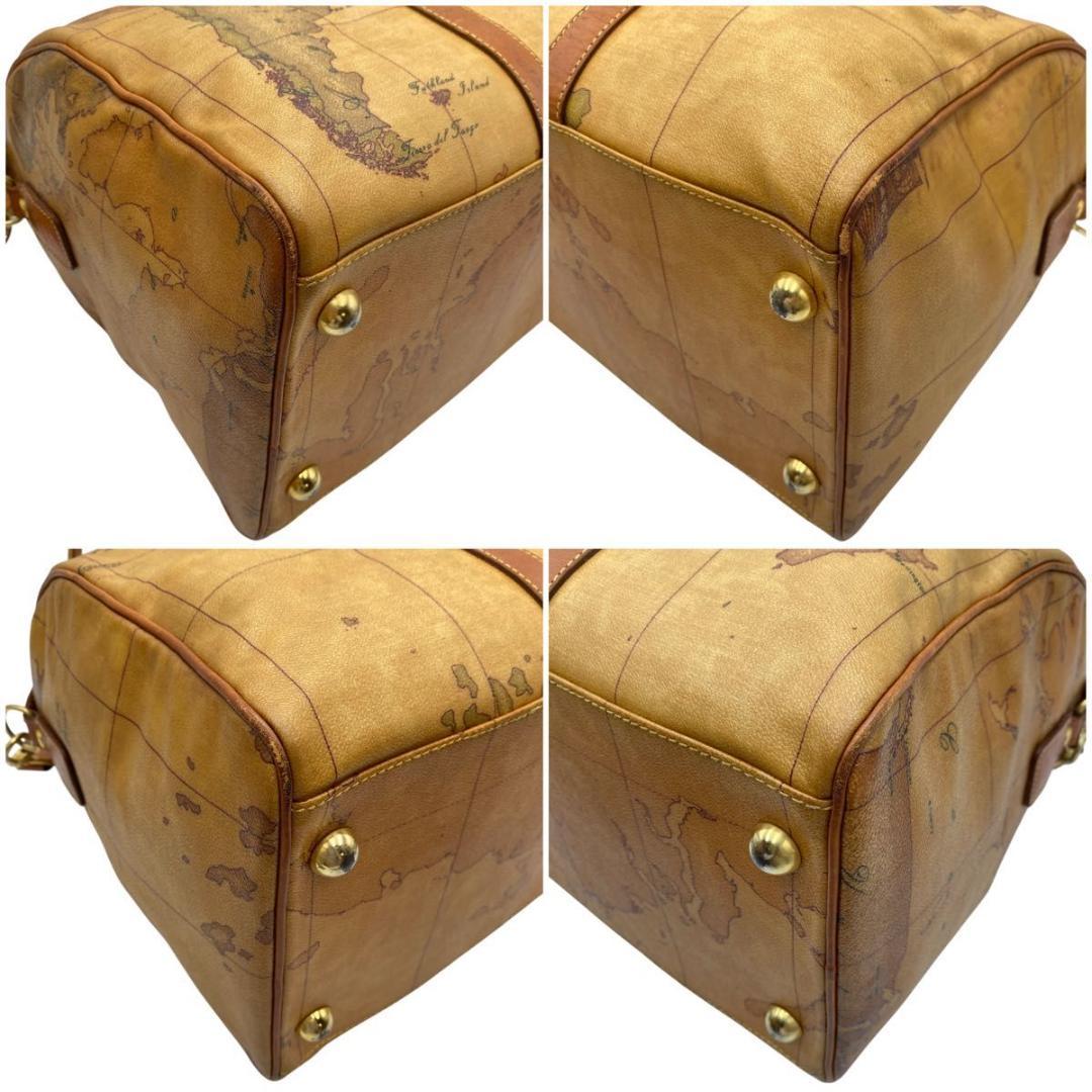 美品　プリマクラッセ　ボストンバッグ　2WAY 世界地図　レザー　斜め掛け