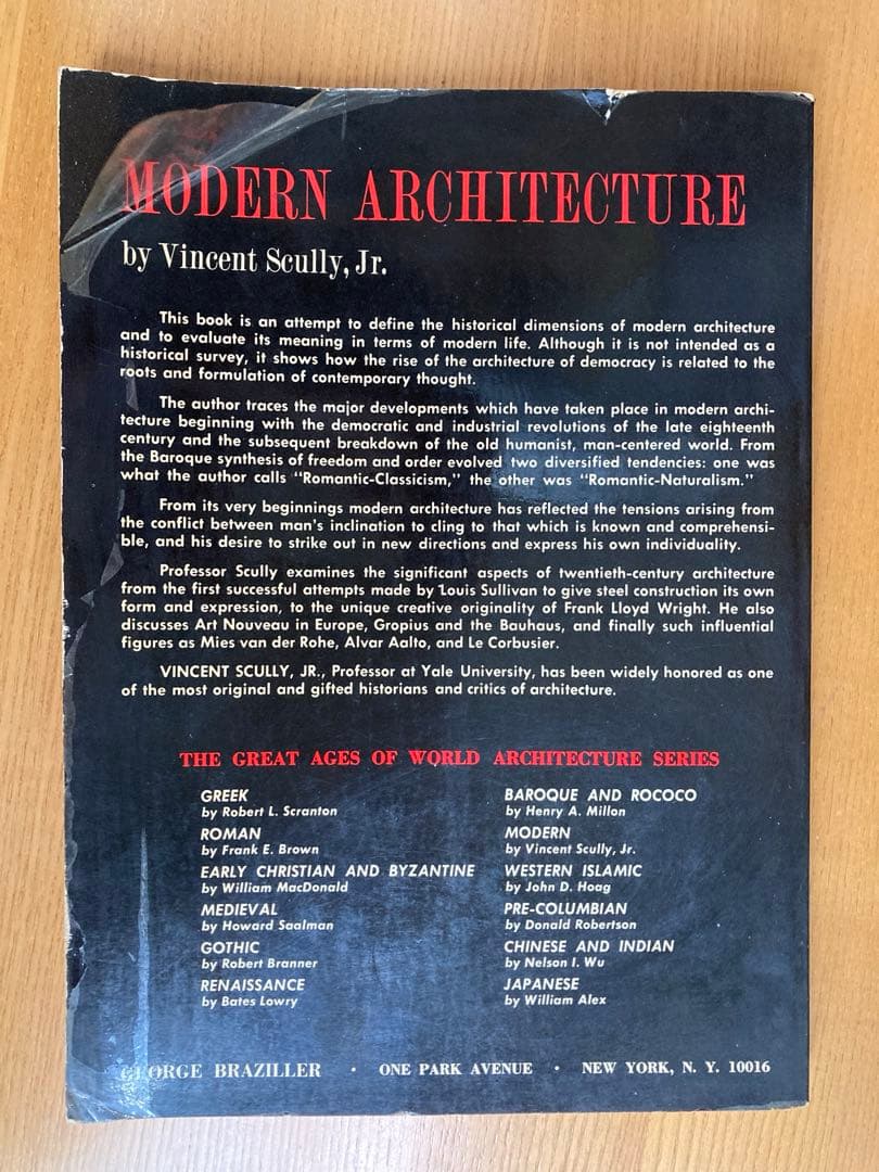 洋書 MODERN ARCHITECTURE byVincent Scully,Jr.