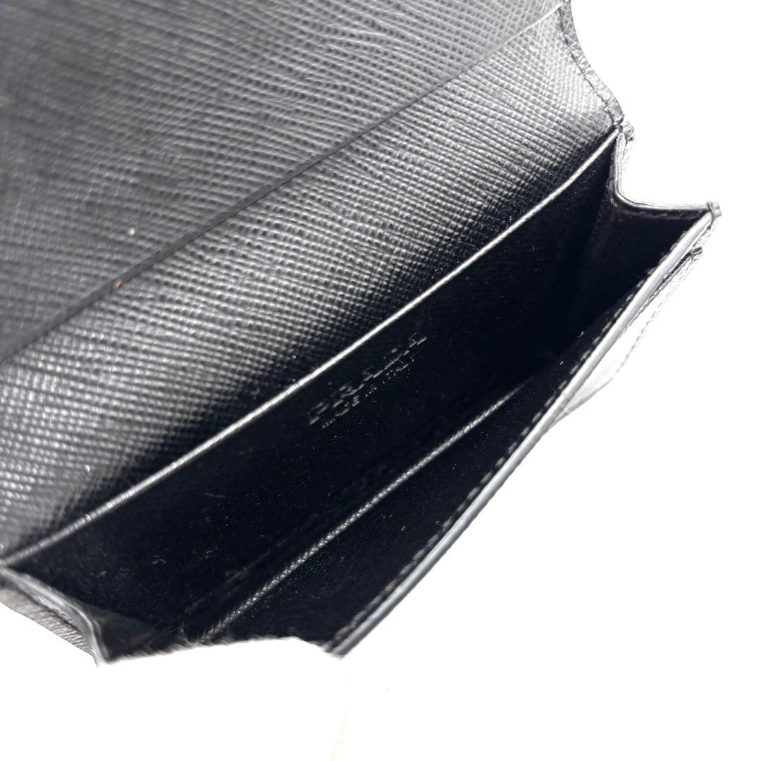 【極美品・RFIDモデル】プラダ 名刺入れ サフィアーノレザー メンズ 黒