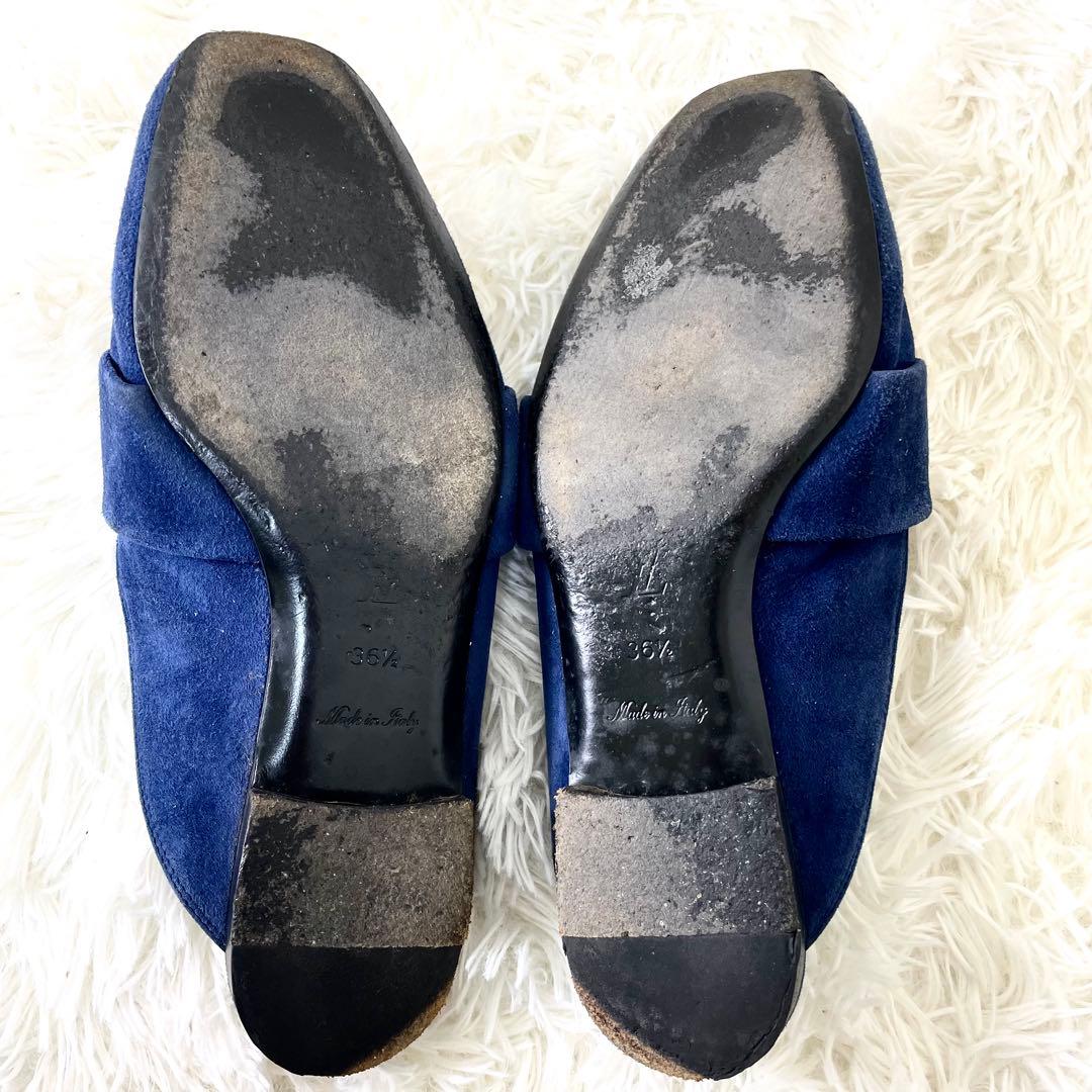 ルイヴィトン　LVサークル　スエード　ビジュー23.5cm ネイビー　サンダル