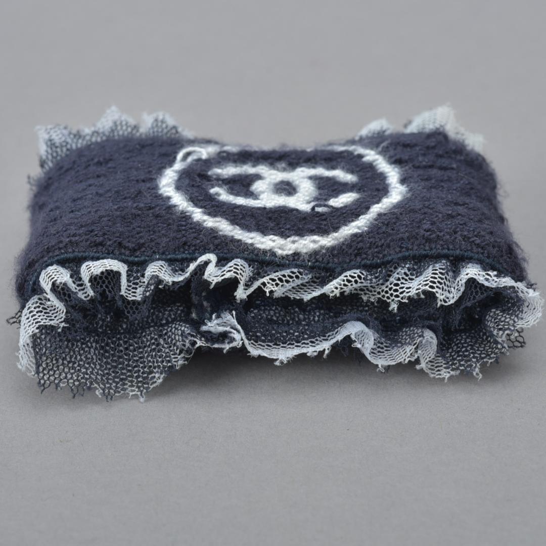 美品 シャネル CHANEL リストバンド ココマーク ブレスレット ネイビー