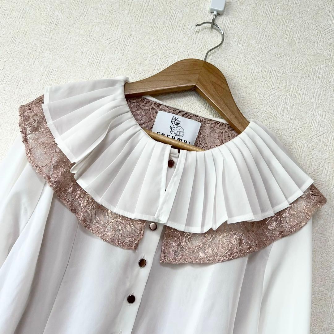 rurumu: プリーツ襟 ブラウス pleats collar BL 箔押