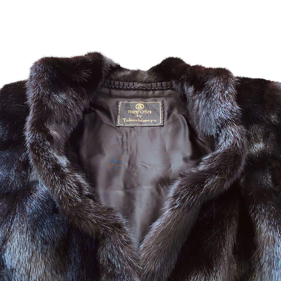 MIAROSA ミアロサ ブラックミンク コート 大きいサイズ13-15号