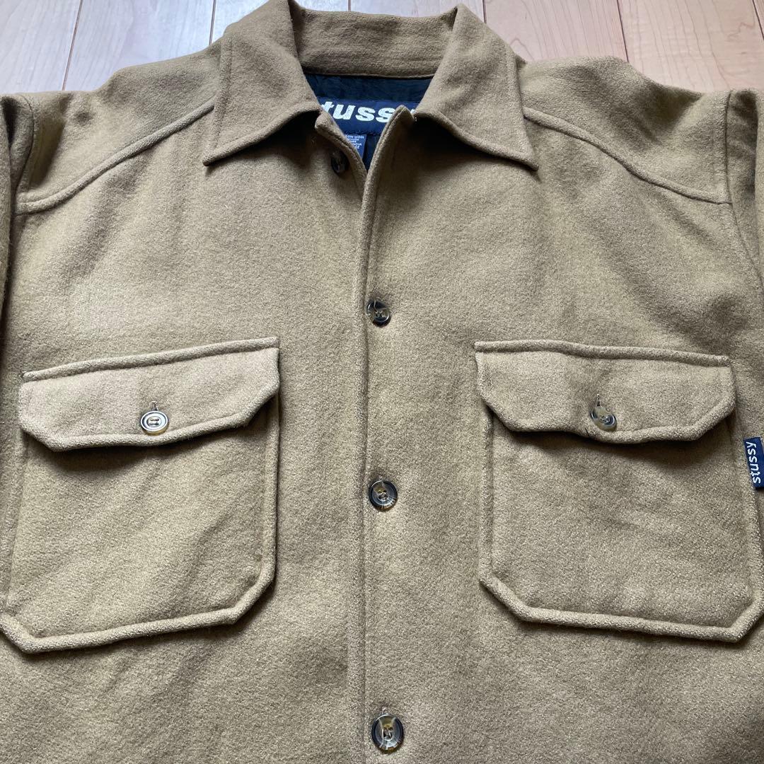 【90s】◎OLD STUSSY CPOジャケット　ウールジャケット　シャツ　M