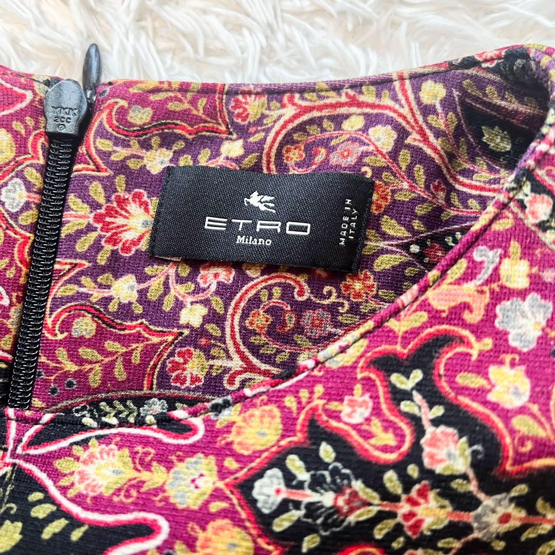 近年　エトロ　ワンピース　華やかペイズリー　ウール混　38