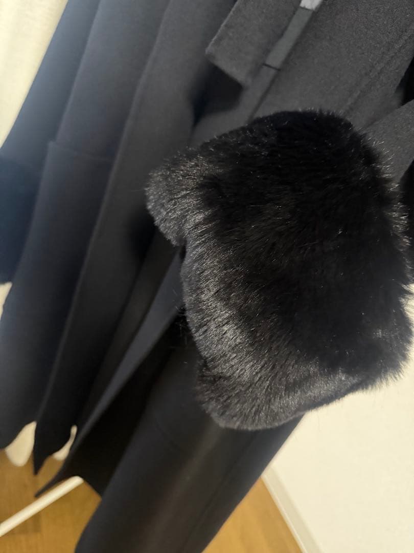 美品 リバーガウンフードコート希少サイズ38 かっこいい定番ブラック