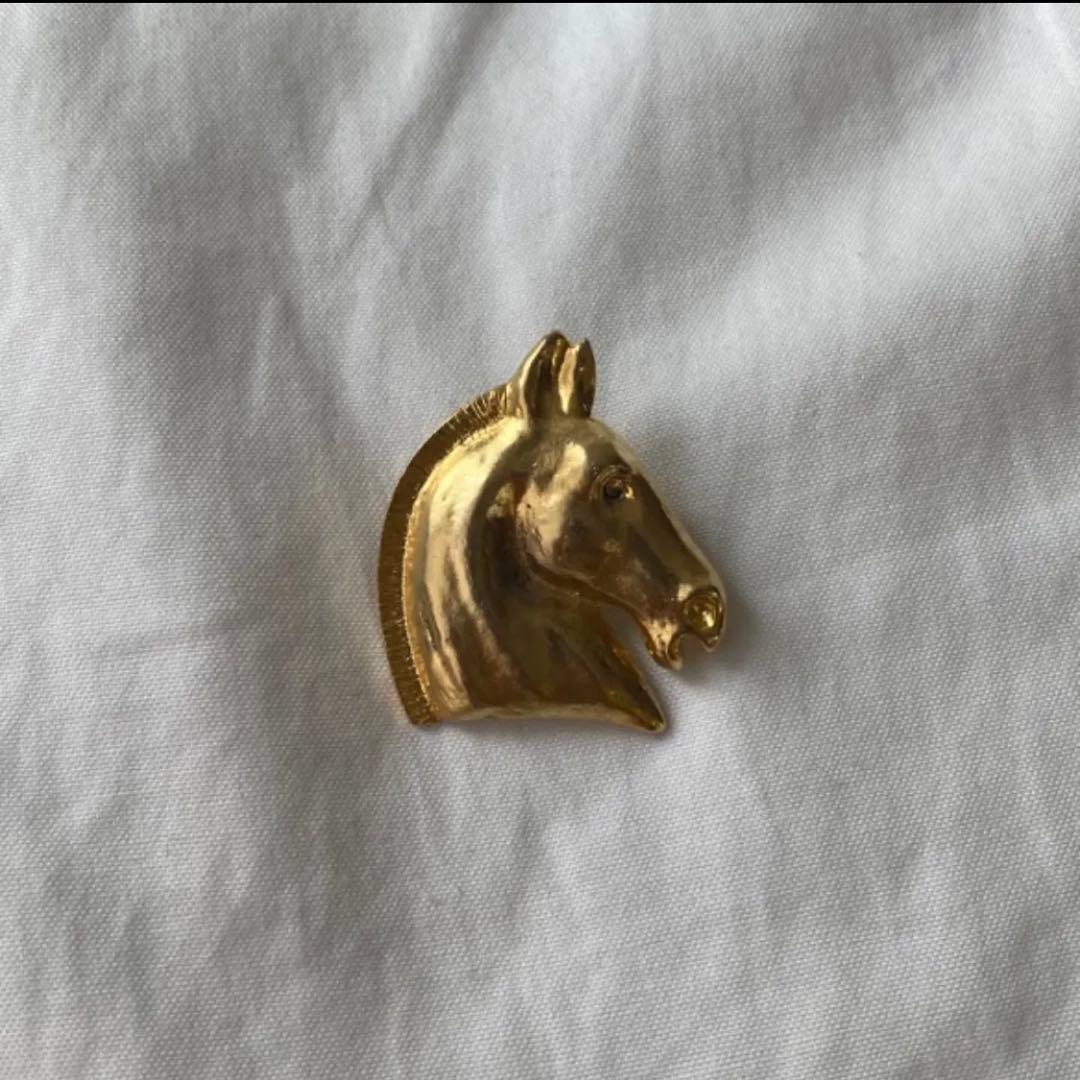 エルメス　ホースヘッド　ブローチ　HERMES 馬　ホース　ヴィンテージ　レア