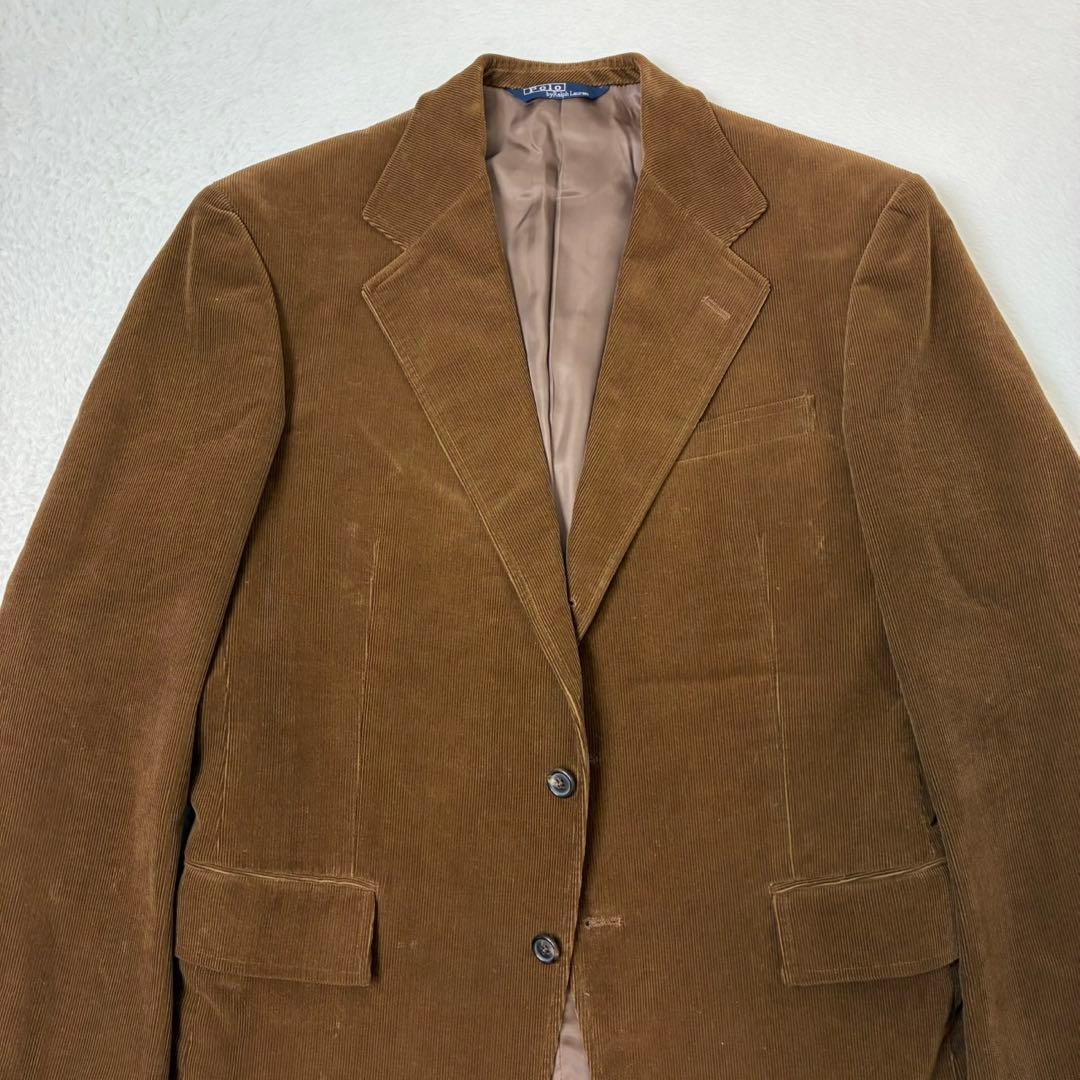 ポロバイラルフローレン　ジャケット　コーデュロイ　ブラウン　段返り3つボタン　M