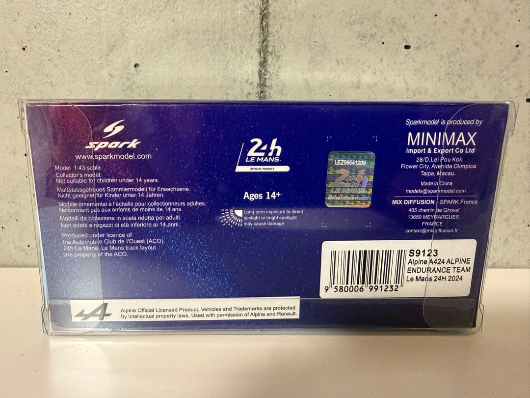 1/43 Spark ALPINE A424 LeMans 2024 36号車