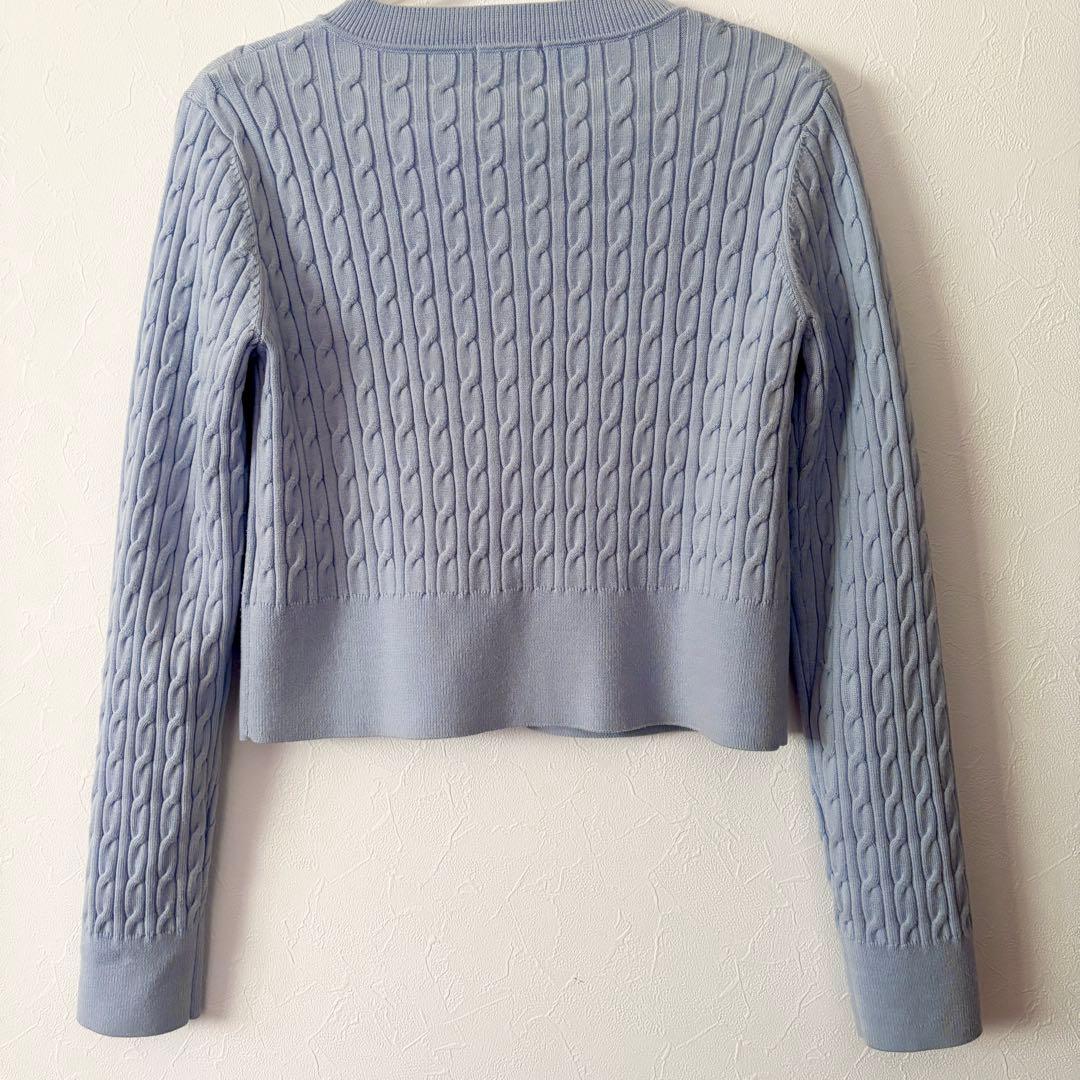 anuans アニュアンス リトルケーブルニット カーディガン ライトブルー F