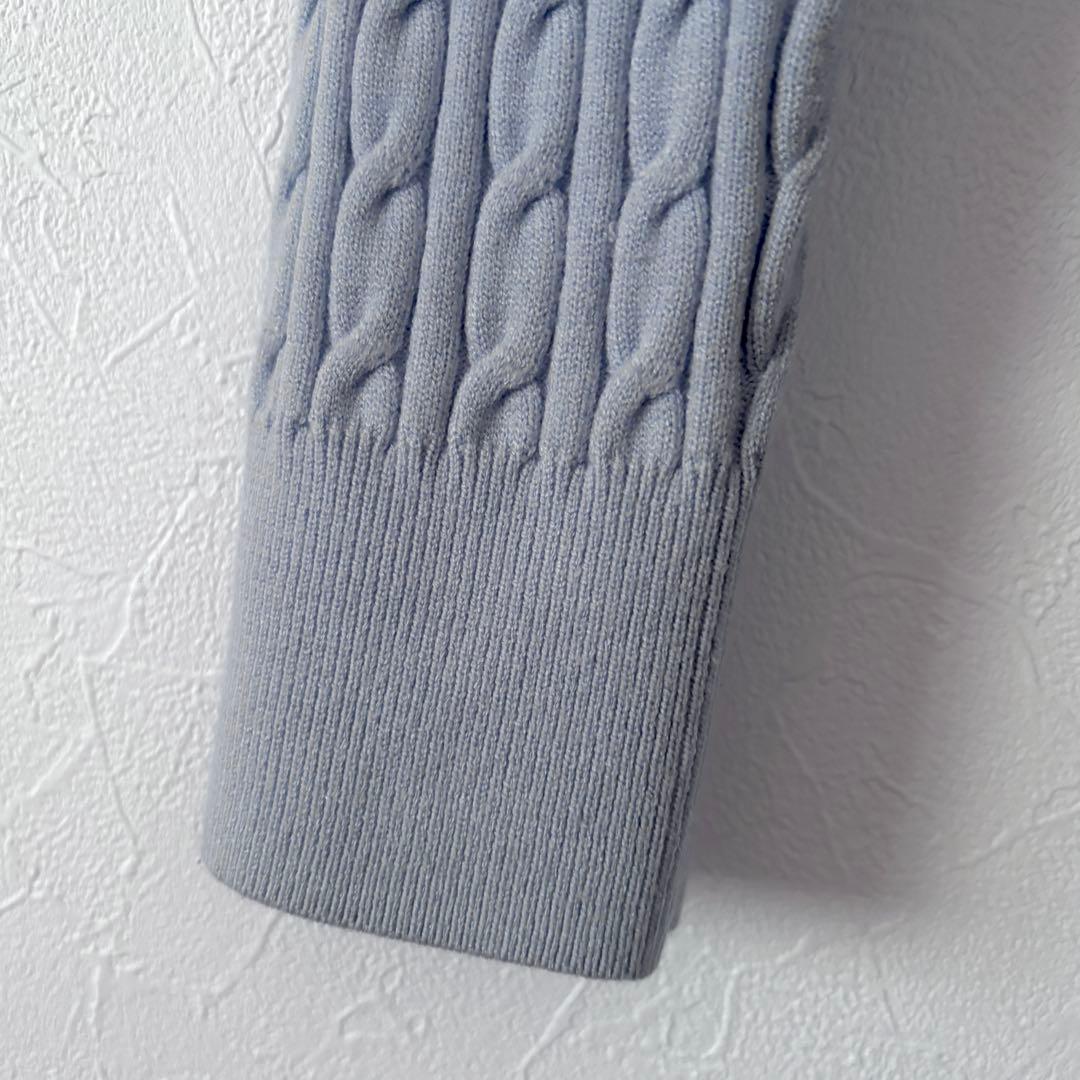 anuans アニュアンス リトルケーブルニット カーディガン ライトブルー F