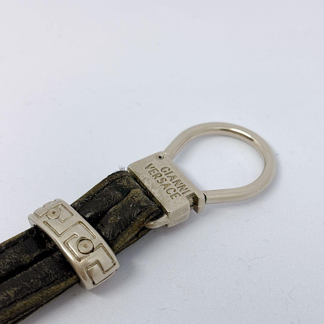 【希少品】ジャンニ ヴェルサーチ レザー キーホルダー キーリング ブラック