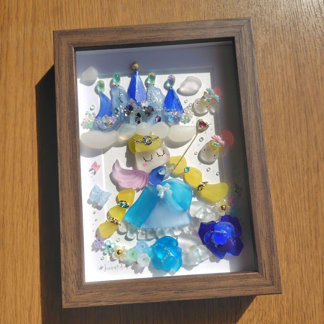 7-30「エンジェルズキャッスル」② シーグラスアート　アート　雑貨　インテリア