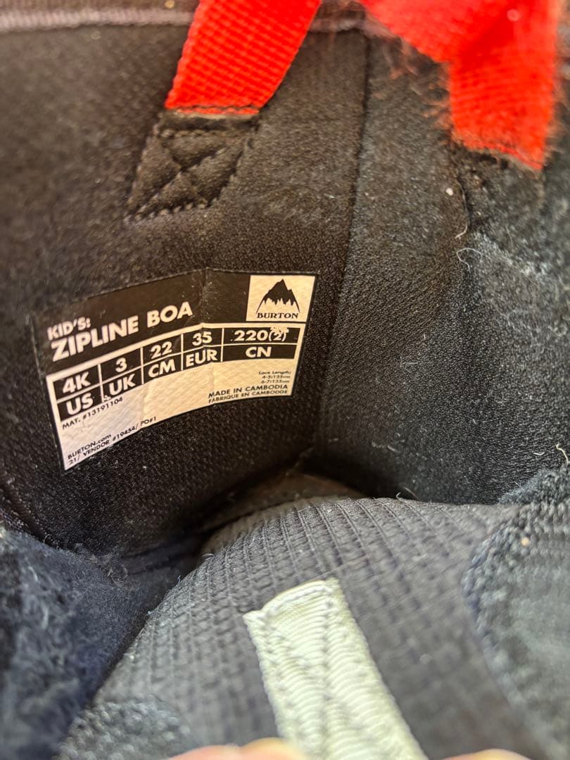 Burton Zipline BOA キッズ用スノーボードブーツ　22cm