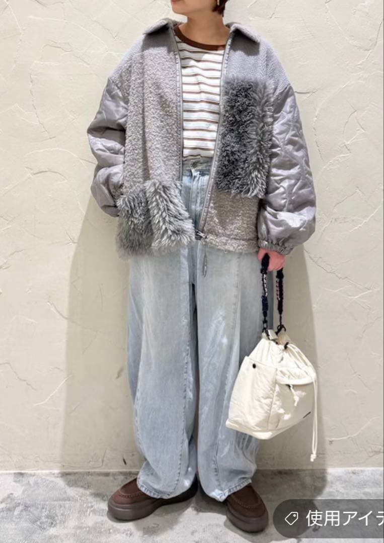 ニコアンド アウター パッチワークボアブルゾン ジャケット