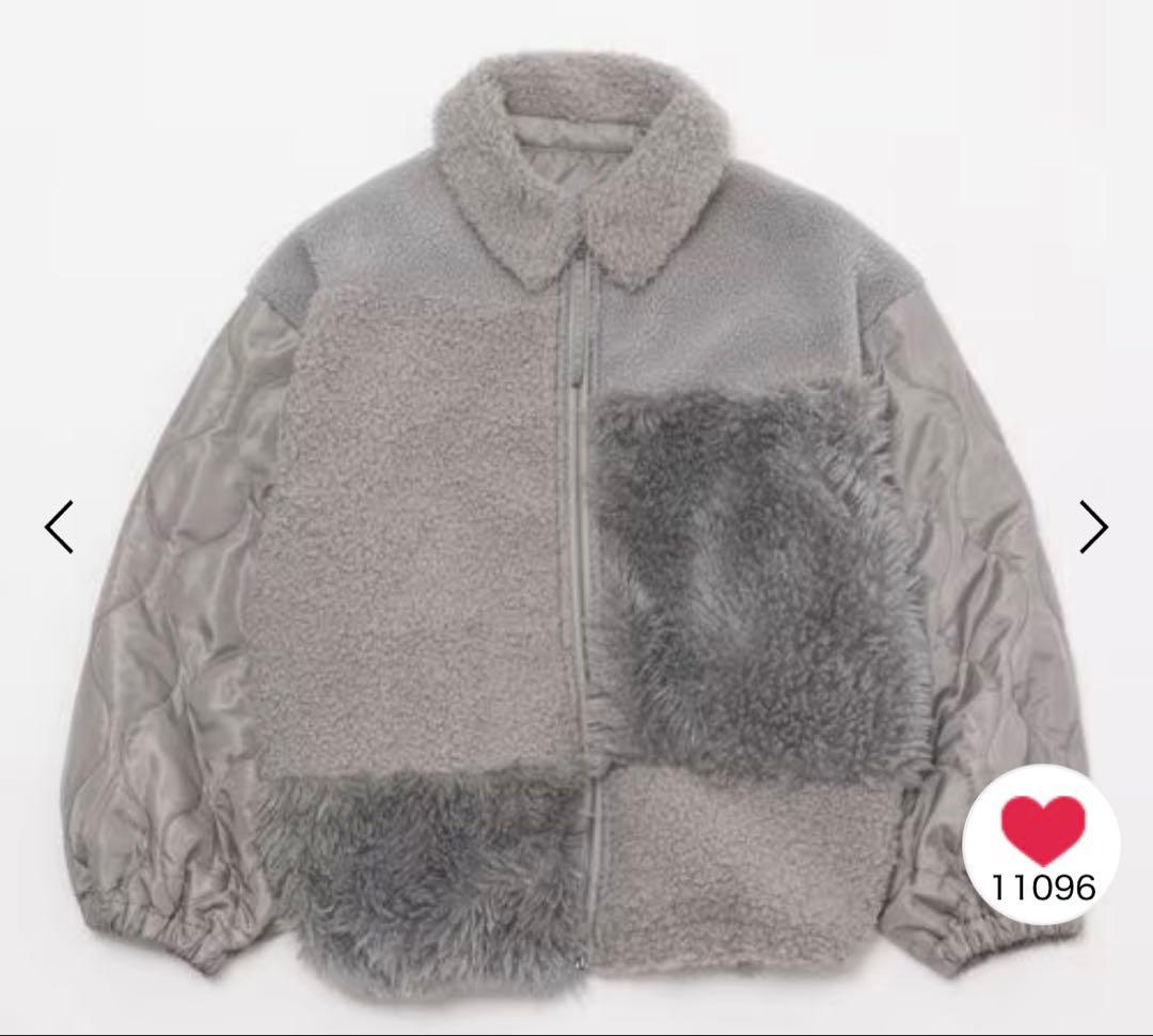 ニコアンド アウター パッチワークボアブルゾン ジャケット