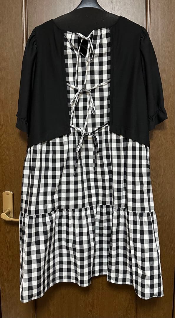 No.1354 新品ローズティアラパフスリーブドッキングチュニック50