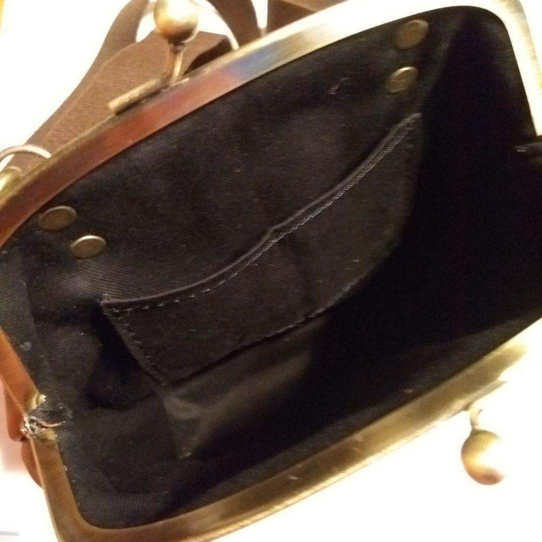 森のくまさん　柔らかい牛革使用のガマ口バック　レザー　バック　牛革　ガマ口