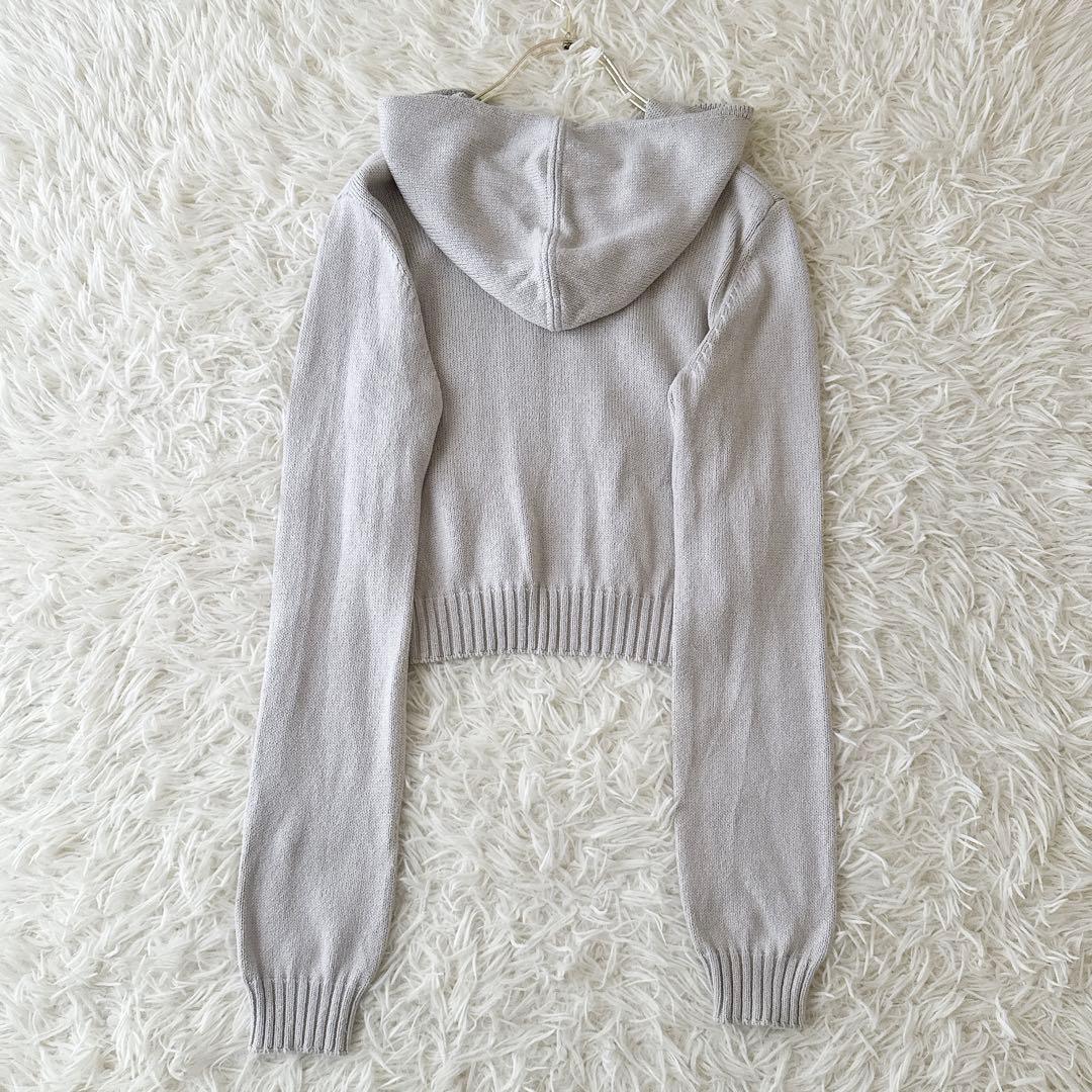 フォクシー✨フーデットパーカー ニット ケーブル編み ダブルジップ グレージュ