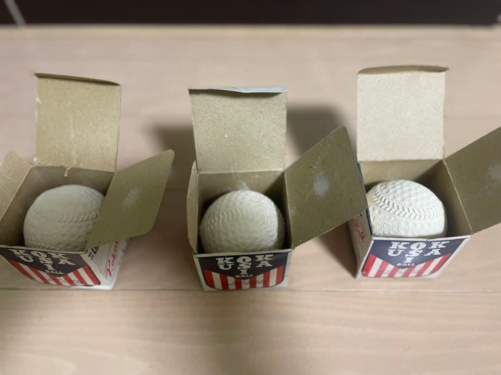 国際ボール　野球　軟式　L号　レトロ　40-50年前　インテリア　3個セット