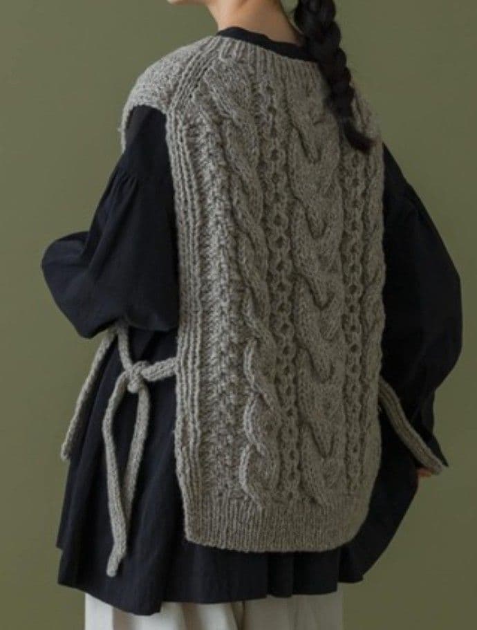 かぐれ　ペルーアランニットベスト　グレー