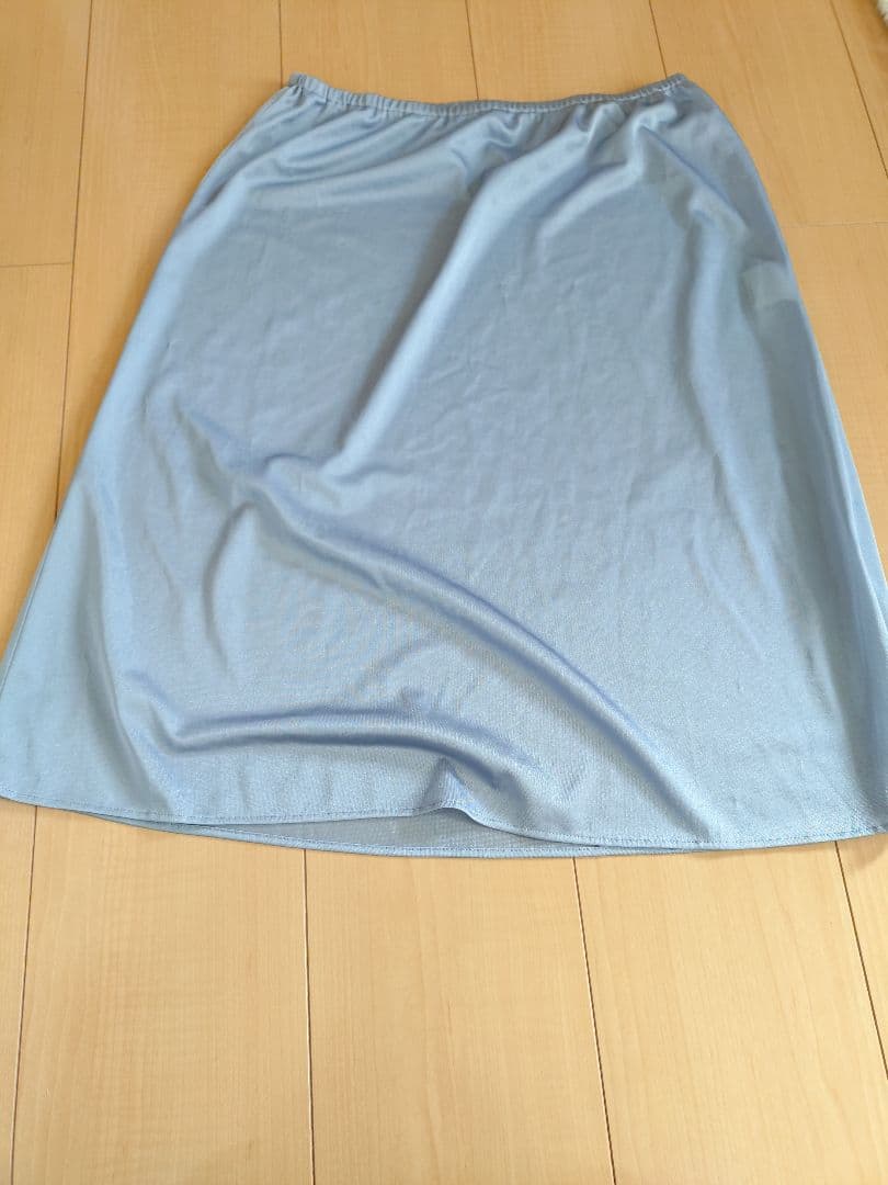 アナイ　ライトブルー プリーツ 長袖シャツワンピース　M 38