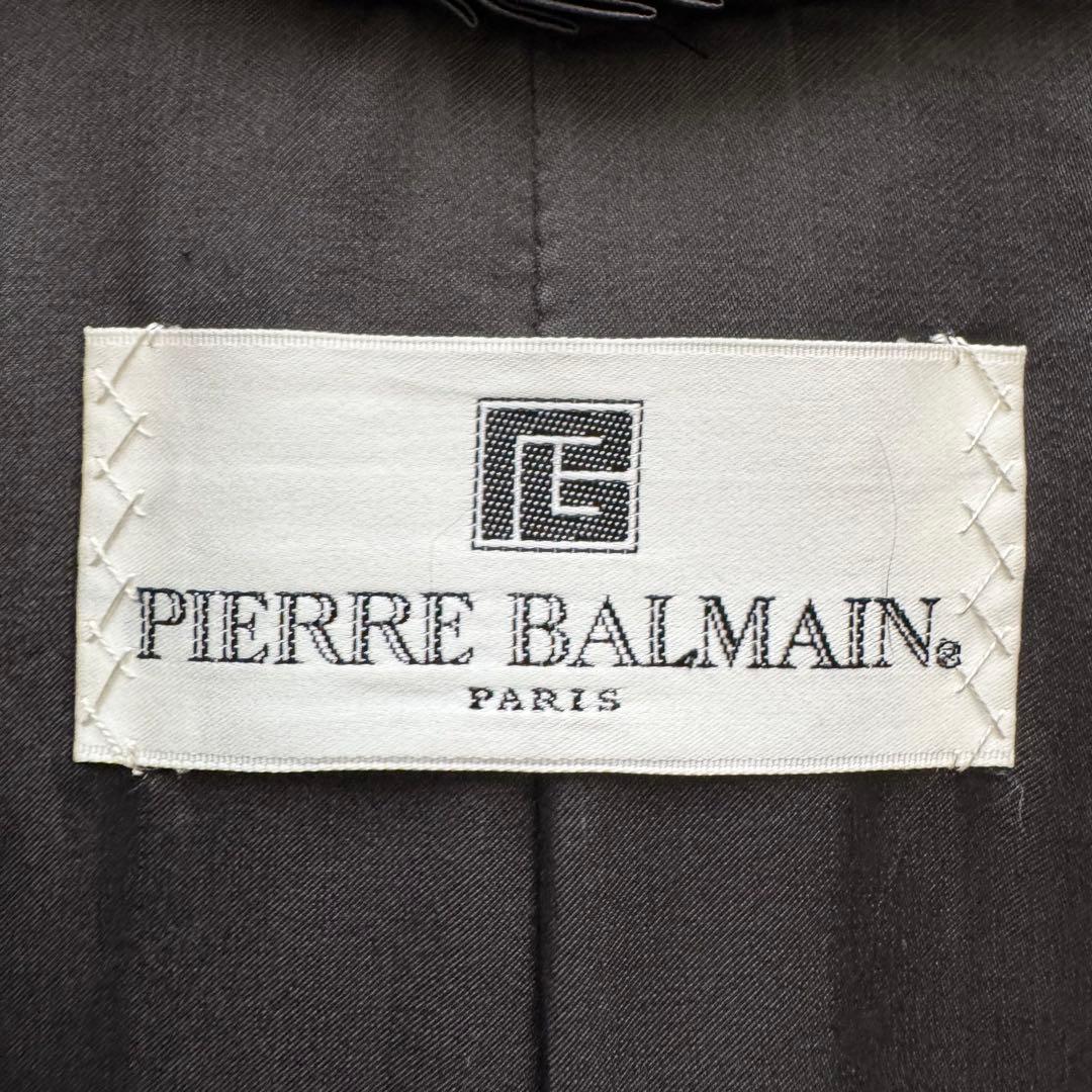 【ピエールバルマン】ミンクファーコート　毛皮 リアルファー　ダークブラウン