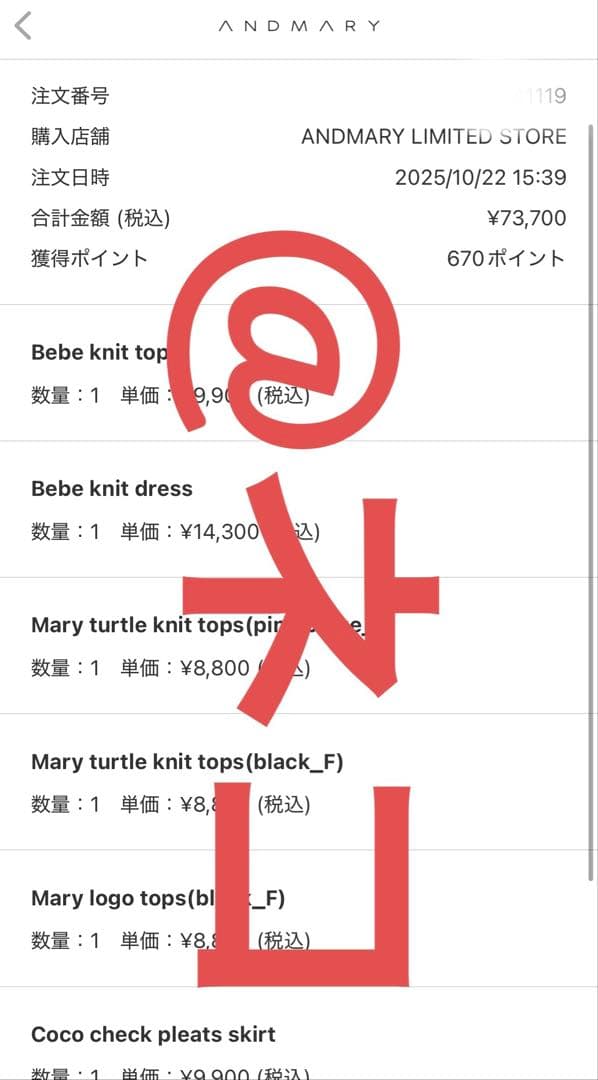 andmary【未使用品】 Coco check pleats skirt