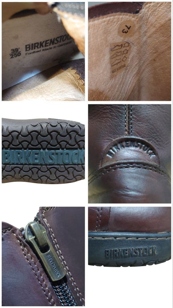 ビルケンシュトック ファーミントン レザー ロングブーツ サイドジップ 39