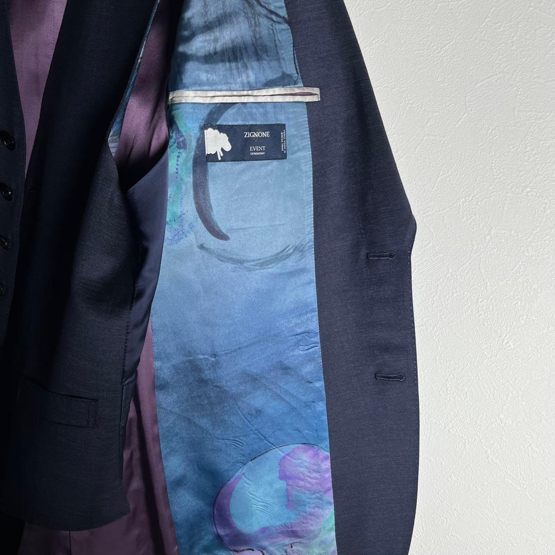 【極美品3ピース】ポールスミス×ZIGNONE セットアップ スーツ 花柄 L