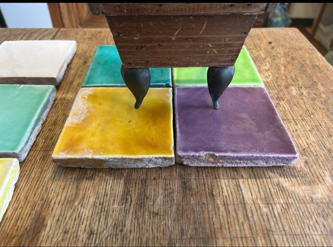 フランス　アンティーク　タイル　10×10 ４枚