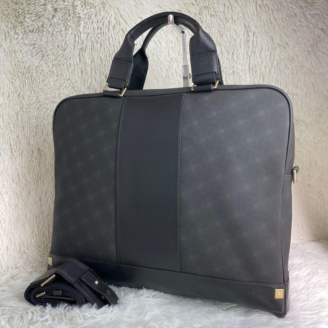 美品 ダンヒル ビジネスバッグ ブリーフケース 2way PVC レザー A4可