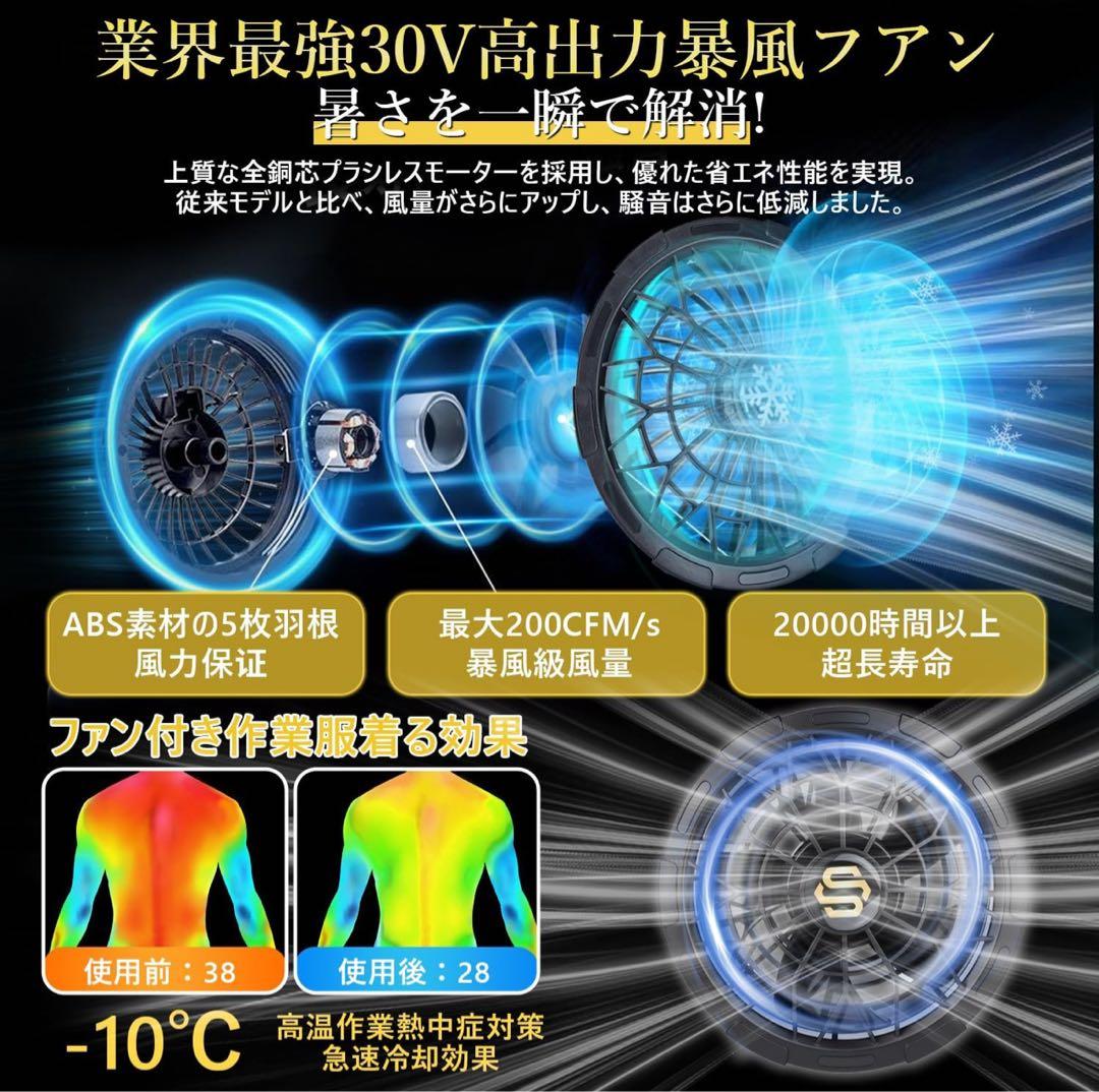 新品　空調服 ファンバッテリーセット 30V 24000mAh大容量　熱中症対策