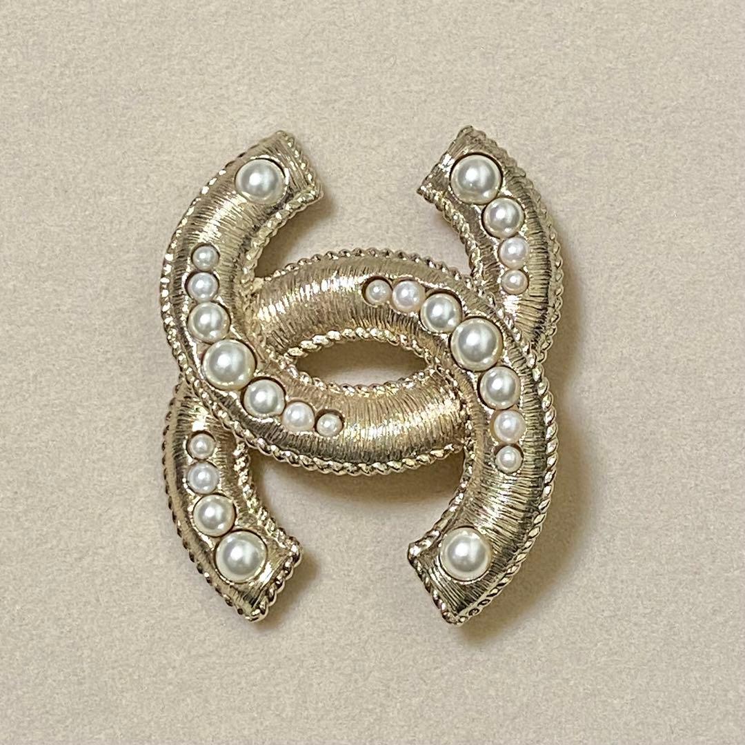 シャネル CHANEL パールブローチ ココマーク