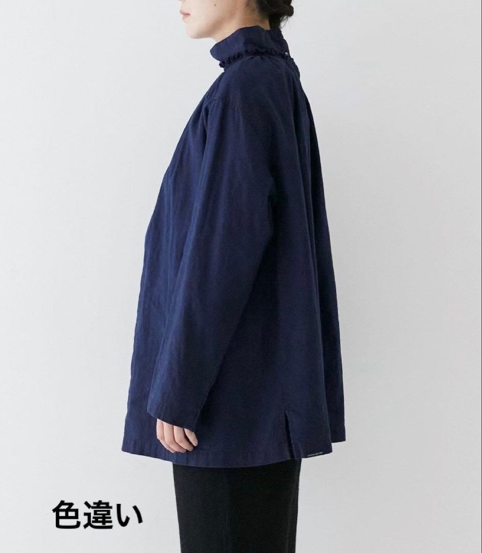 ネストローブ　天然染め ハイネック2wayブラウス　グレー