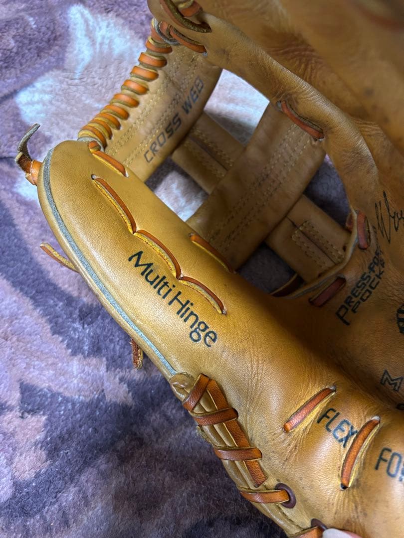 赤カップ　ミズノ　ワールドウィン　硬式　外野　グローブ　当時物　昭和レトロ